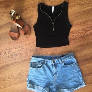 Cut off shorts and top
